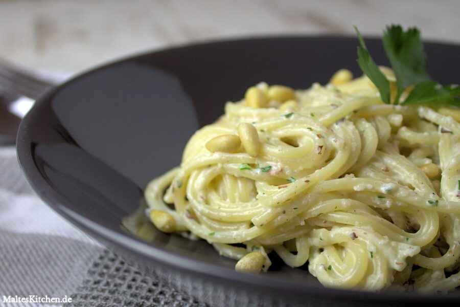 Rezept für Spaghetti mit einer Mandel-Ricotta-Sauce