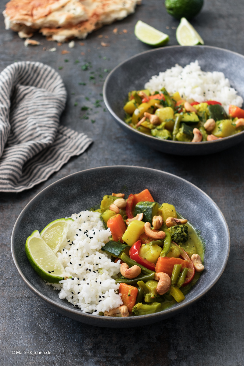 Schnelle gekochtes Gemüse-Curry mit Kartoffeln