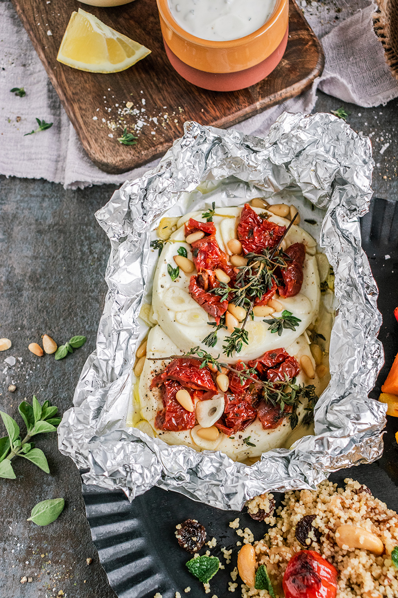 Feta mit getrockneten Tomaten vom SEVO GTS Elektrogrill