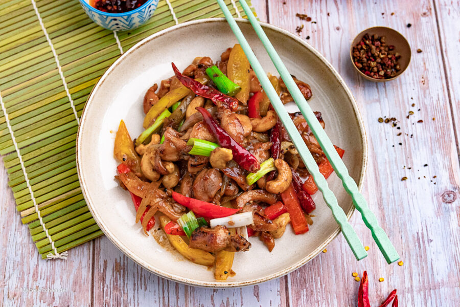 Rezept pikantes Hähnchen nach Szechuan Art