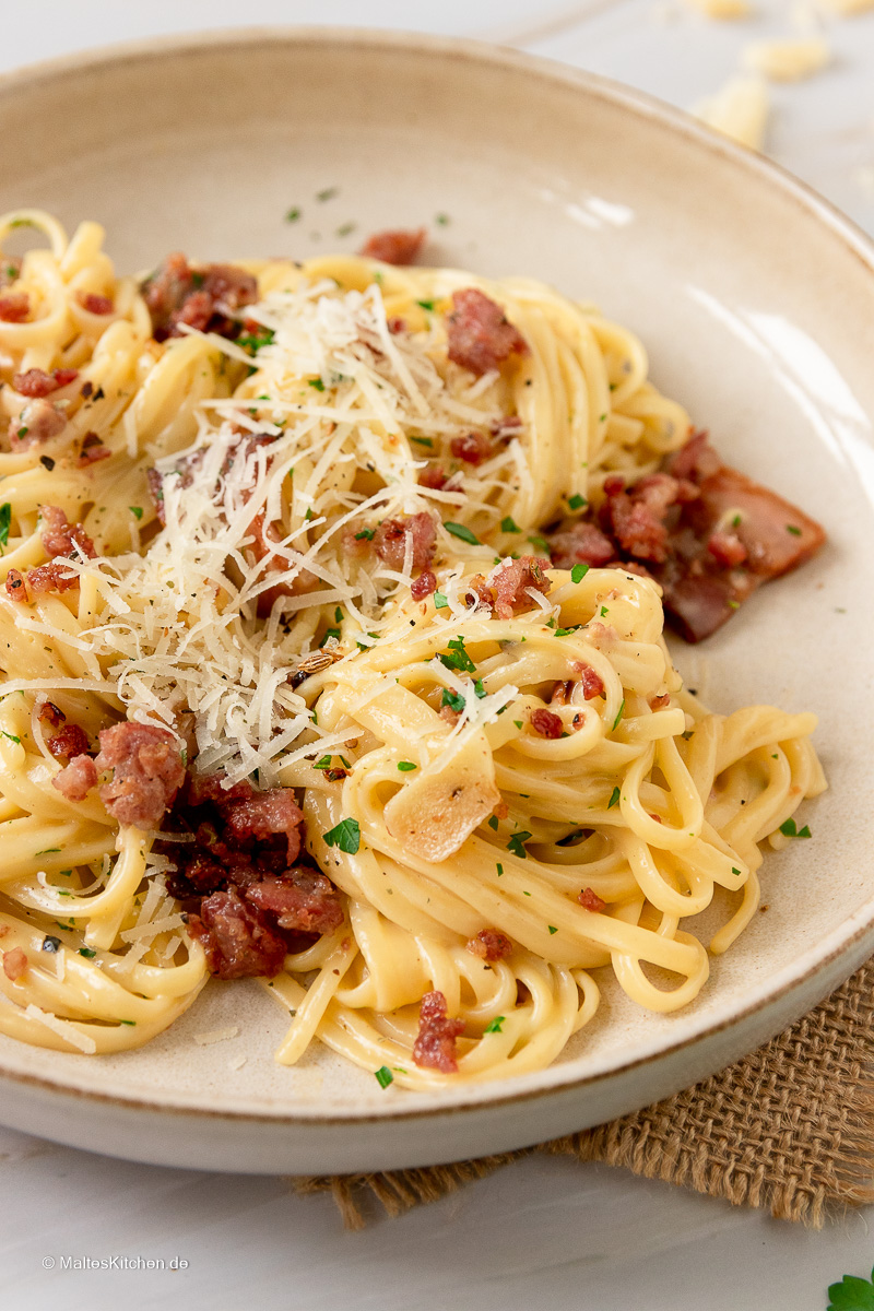 Spaghetti Carbonara mit Pancetta