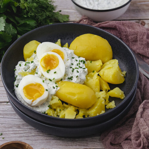 Rezept für Pellkartoffeln mit Quark