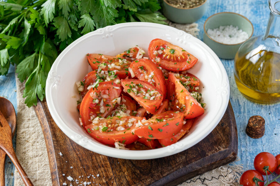 Rezept Tomatensalat mit Zwiebeln