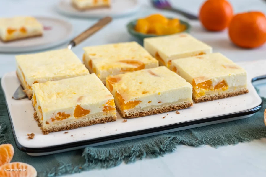 Quarkkuchen mit Mandarinen vom Blech
