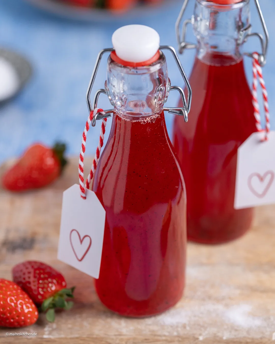 Sirup aus frischen Erdbeeren