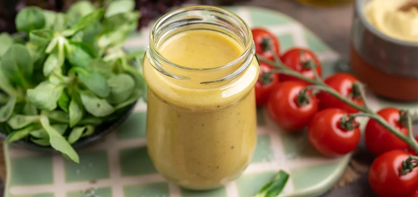 Klassische Vinaigrette mit Essig und Öl